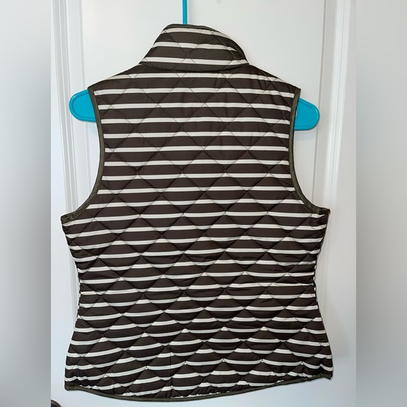 Rosette Olive & Cream Striped Quilted Vest - Picture 4 of 5